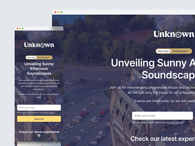 Unknown Experience Sign Up Landing Page design landing ui ux web web design