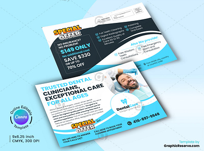 Dentistry Promotional EDDM Canva Template canva design template dental dental coupon mailer dental direct mail eddm dental eddm dental eddm mailers dental mailers dental marketing postcards dental postcard dental postcard design dental postcard samples dental promotional postcard dental service postcard dentist postcard dentistry eddm eddm postcard design medical postcard postcard