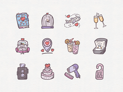 Wedding - Hand-drawn Icons diy wedding doodle hand drawn icon design icons wedding wedding icons