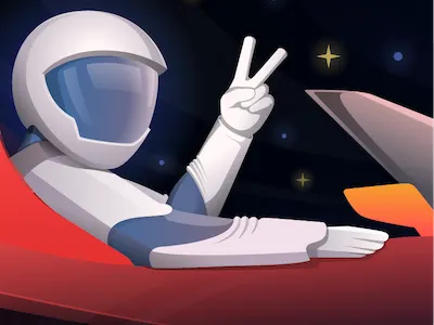 Spaceman driver icon astronaut car cosmonaut design elon musk game gaming icon illustration logo space spacex stars tesla