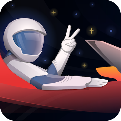 Spaceman driver icon astronaut car cosmonaut design elon musk game gaming icon illustration logo space spacex stars tesla