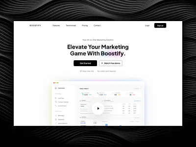 Boostify (Saas landing page) adobe illustrator adobe photoshop design figma saas design saas landing page ui ui design uiux design