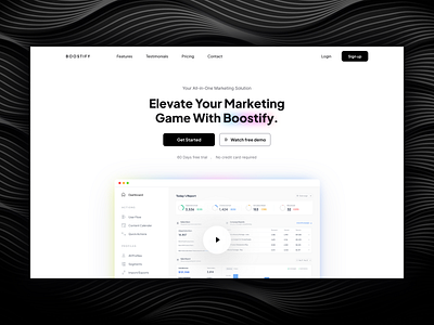 Boostify (Saas landing page) adobe illustrator adobe photoshop design figma saas design saas landing page ui ui design uiux design