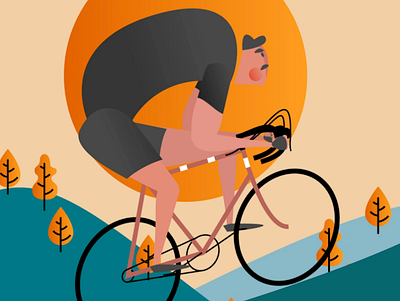 Cyclist 🚲 2d animation animation branding illustration motion design motion graphics