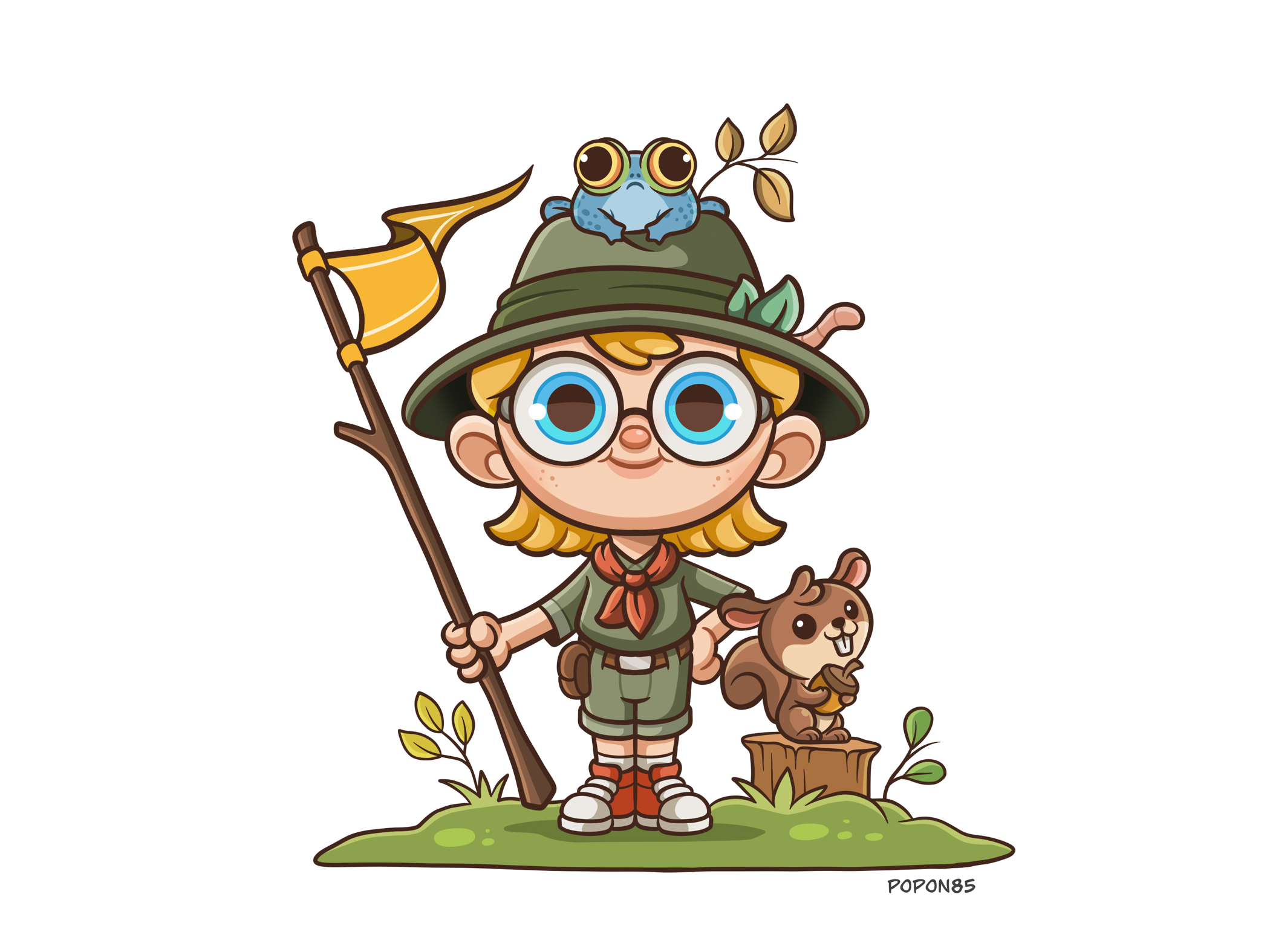 The Little Forest Scout cartoon character character design digital art drawing graphic design