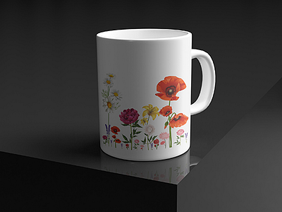 Floral Mug Design art mug design coffee mug coffee mug design custom mug design floral mug design graphics design mug design