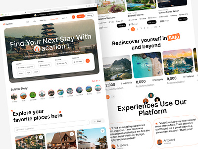 Vacation - Hotel Booking airbnb app booking branding design exploration graphic design holidays hotelbooking hotels rent resort tours travel ui uidesign uiuxdesign uxdesign vacation website