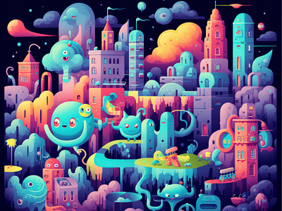 Monster's City android app branding design graphic design illu illustration logo ui vector