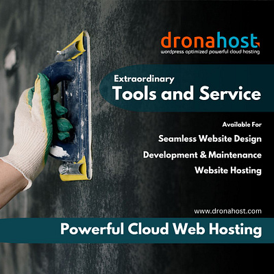 Powerful cloud hosting by dronahost.com banner branding canva design facebook graphic design template