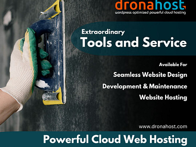 Powerful cloud hosting by dronahost.com banner branding canva design facebook graphic design template