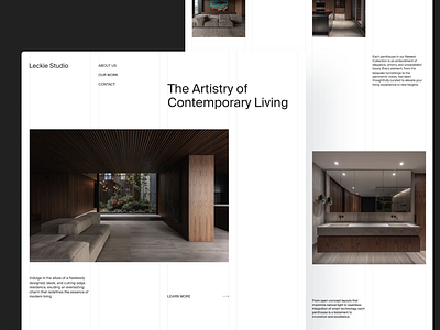 Leckie Studio Website Design Concept architecture design flat living minimal page space typography ui ux web wood