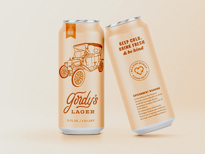 WGBCo. Gordy's Lager Beer Can Design beverage graphic design illustration lettering packaging print print design typography