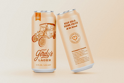 WGBCo. Gordy's Lager Beer Can Design beverage graphic design illustration lettering packaging print print design typography