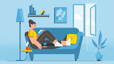 Message app illustration book brand character connection delivery female home illustration link male message office phone smart smart home style vector work