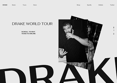 Drake World Tour Web Design branding design drake fashion graphic design hiphop music photooftheday rapper singer tiktok ui uiesign uiuxdesign ux webdesign