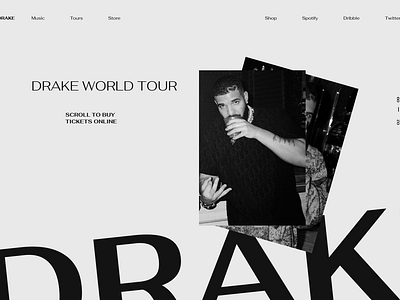 Drake World Tour Web Design branding design drake fashion graphic design hiphop music photooftheday rapper singer tiktok ui uiesign uiuxdesign ux webdesign