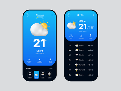 Weather Mobile App - Inspired app branding design graphic design illustration logo typography ui ux vector