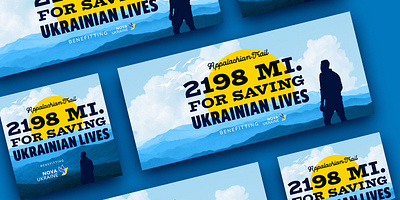 Miles for Lives — Nova Ukraine Fundraiser banner design digital design graphic design nonprofit social media