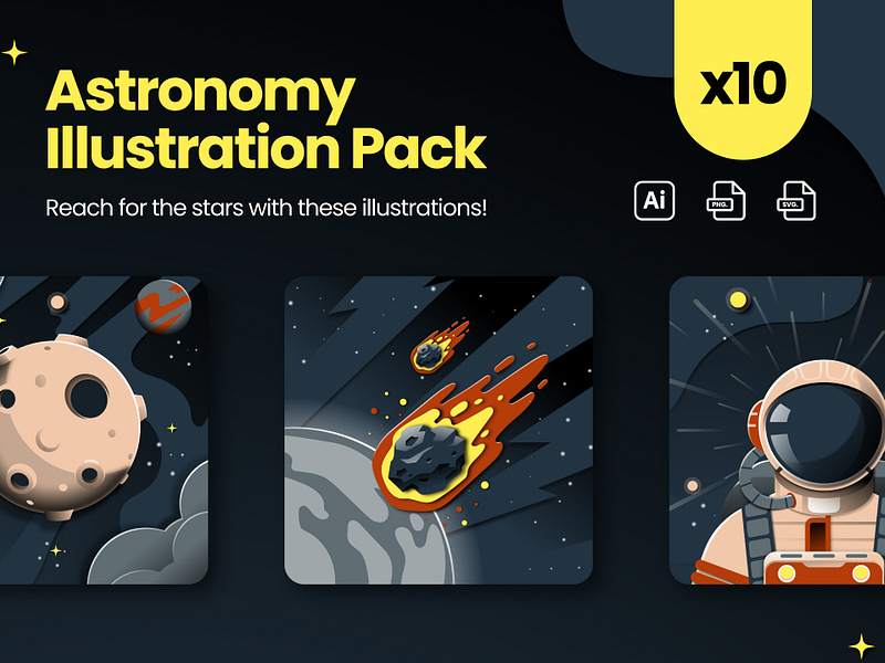 Astronomy Illustration Pack graphic design graphics illustration vector vector illustration