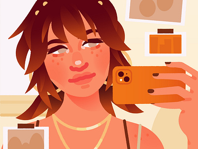 Selfie (again) digital art digital illustration girl illustration vector vector illustration