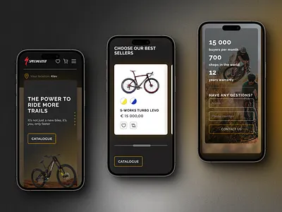 E-commerce online bike store - mobile adaptive bikes store e commerce store ecommerce project figma mobile store online store ui ui ux design ui visual ux research web designer website design