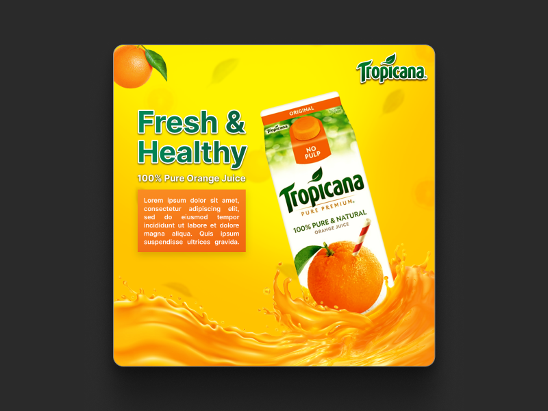 Tropicana Ad Concept advertisement branding design photoshop