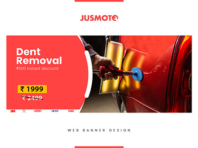 Jusmoto - Web Banner branding creativebranding design graphic design illustration illustrator outdoorbranding photoshop rollupstandee standee webbanner webdesign