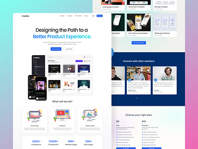 Creativa Web Site Design: Landing Page / UI Templates app design illustration landingpage templates ui uiux ux website