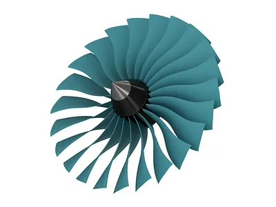Turbofan Engine - Fan 3d 3d design autodesk design engine fan inventor plane rendering turbofan