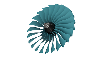 Turbofan Engine - Fan 3d 3d design autodesk design engine fan inventor plane rendering turbofan