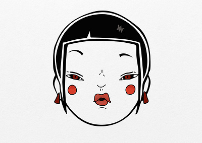 Pop geiko branding design digital illustration france geisha graphic design illustration mixed media pop art vector