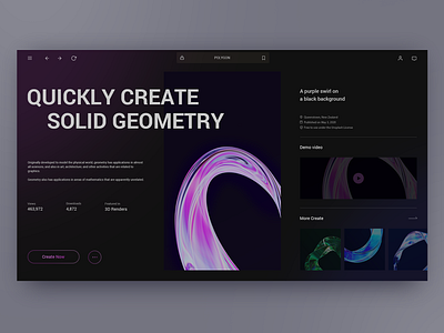 SOLID GEOMETRY 3d branding color cool dark design design glass graphic design illustration red science science and technology simple design ui web