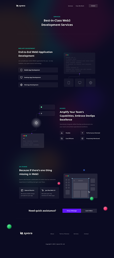 Syvora V2 Web Site Design: Services Page branding design designcommunity designinspo graphic design illustration innovativedesign logo services page ui uiux design uxui design vector web design