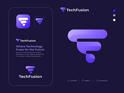 tech company, letter f, forward, connection, modern logo design app logo arrow backward branding connection f f logo gradient logo internet letter f logo letter logo lettermark modern logo rewind software company startup logo tech company tech logo technology logo typography