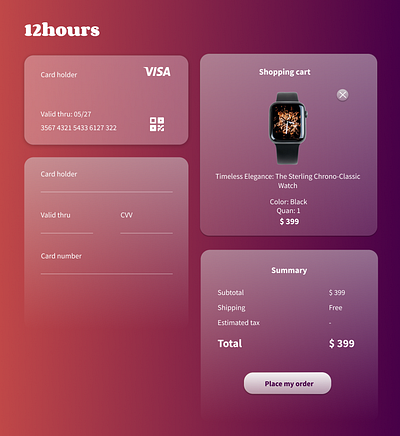 Daily UI challenge 002 | Credit card checkout creditcard creditcardcheckout dailyui dailyuichallenge design glassmorphism interfacedesign ui webdesign