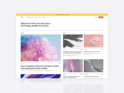 Flow Blog - Web design blog design figma landing landing page product design template ui ui design website wireframe