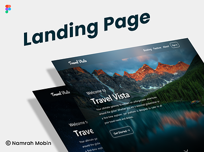 Travel Vista - Landing Page | Daily UI 003 forest hero section landing page mountain travel vista trvel ui uiux user interface website welcome page