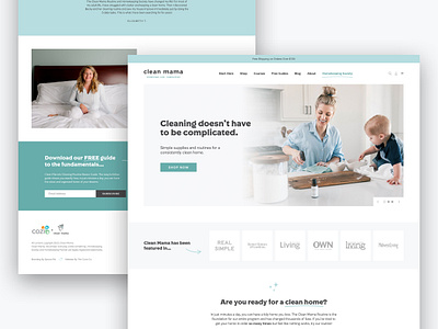 Clean Mama Website design home page the curio co ui web design website website design