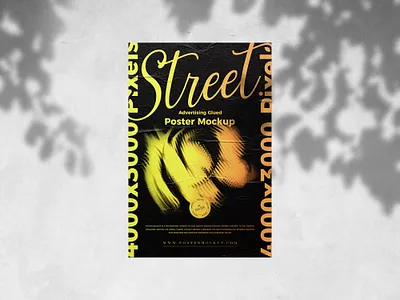 Free Glued Poster Mockup advertising poster mockup