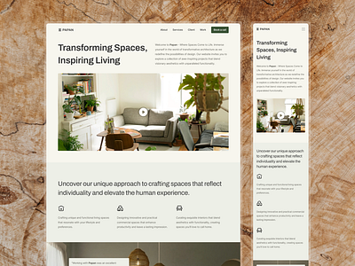 Papan Landing Page - Full Page agency architecture branding design services framer house interior design landing page live website mockup property responsive ui web design website