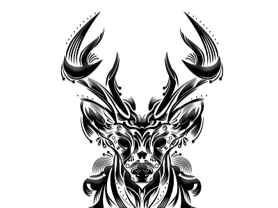Illustration Tatoo Deer branding cartoon deer illustration