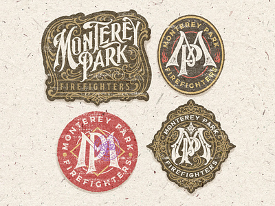 Monterey Park Firefighters Logo brand branding company brand logo company branding company logo design graphic design handmade illustration lettering logo typeface typography ui ux vector vintage vintage badge vintage font