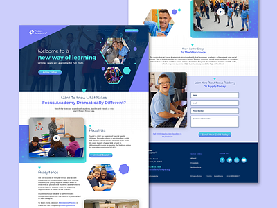Focus Academy Landing Page branding landing page learning school ui website