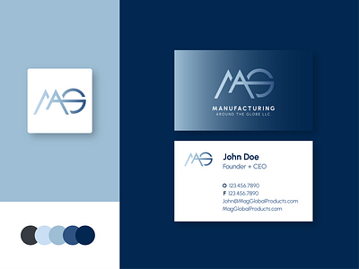 Manufacturing Around the Globe branding business card logo