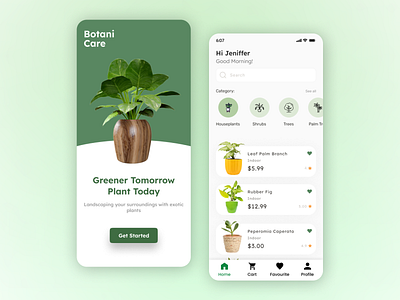 Botani Care - Plant App UI Design mobile app ui design plant app design plant app ui design plant application design ui