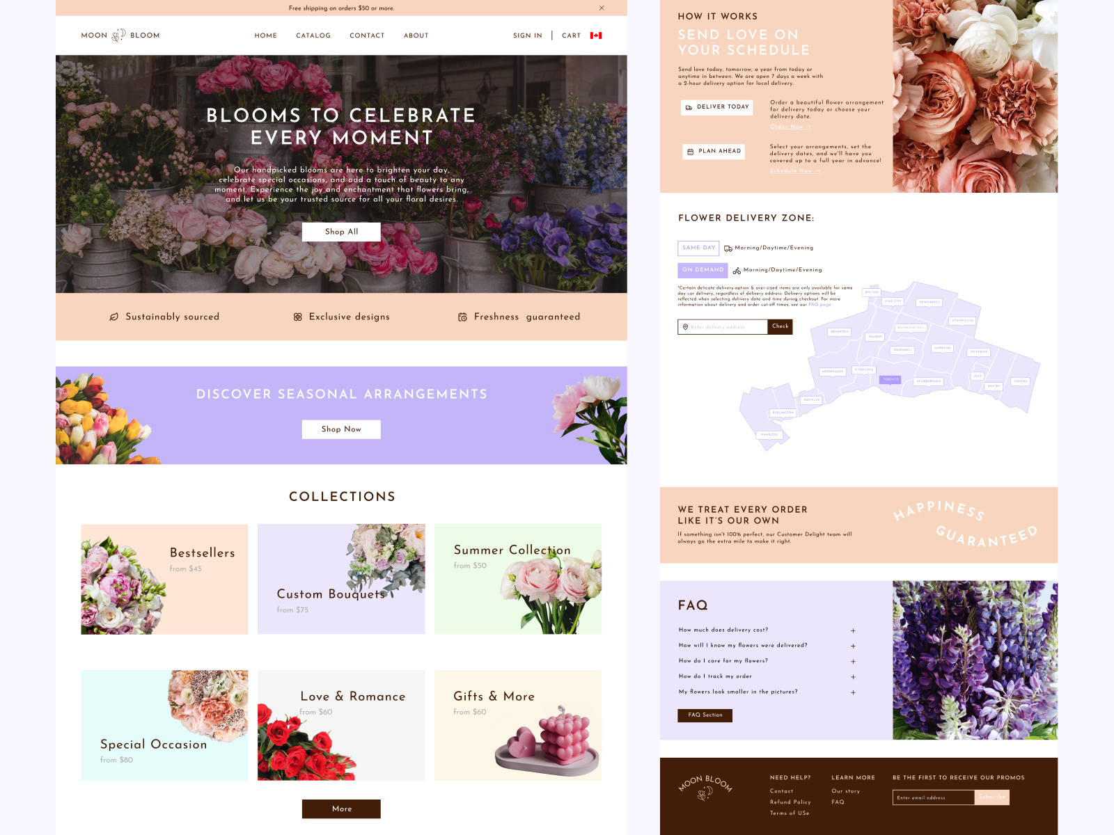 flower shop landing page by Anastasiia Sviripa on Dribbble