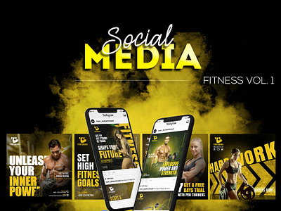 SOCIAL MEDIA BANNER l VOL- 02 banner branding design facebook post fitness google adwords graphic design gym gymlover illustration instagram post social media banner social media post workout