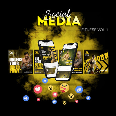 SOCIAL MEDIA BANNER l VOL- 02 banner branding design facebook post fitness google adwords graphic design gym gymlover illustration instagram post social media banner social media post workout