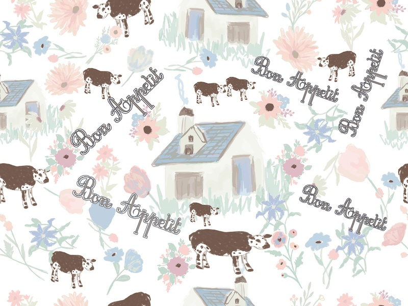 French Countryside pattern for fabric, wallpaper, home decor by Anjali