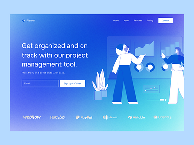 Planner - Project management tool website design ui ux web design
